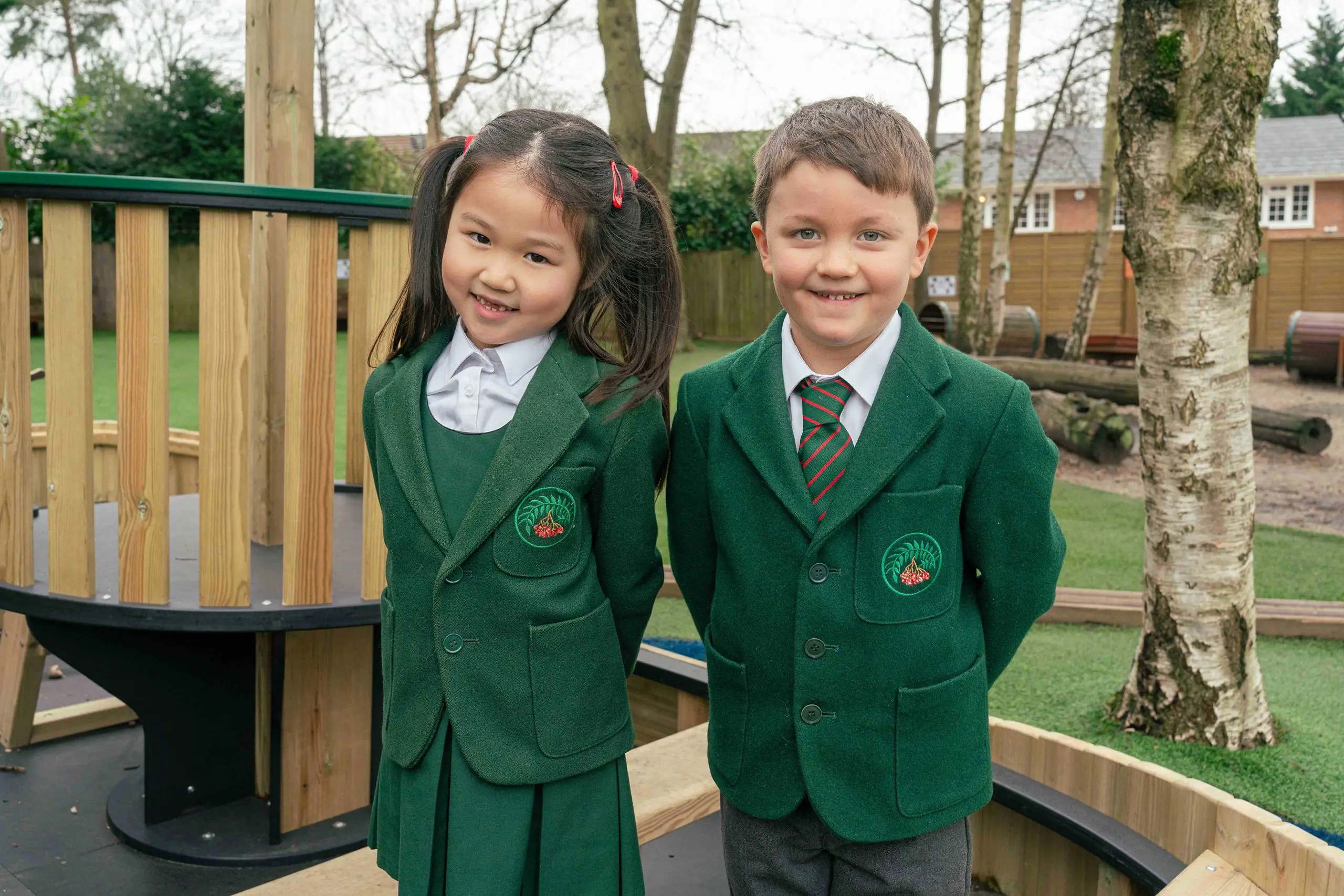 Two prep students in playground