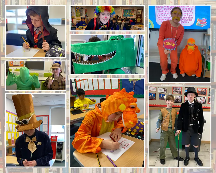 Students in their Book Day costumes