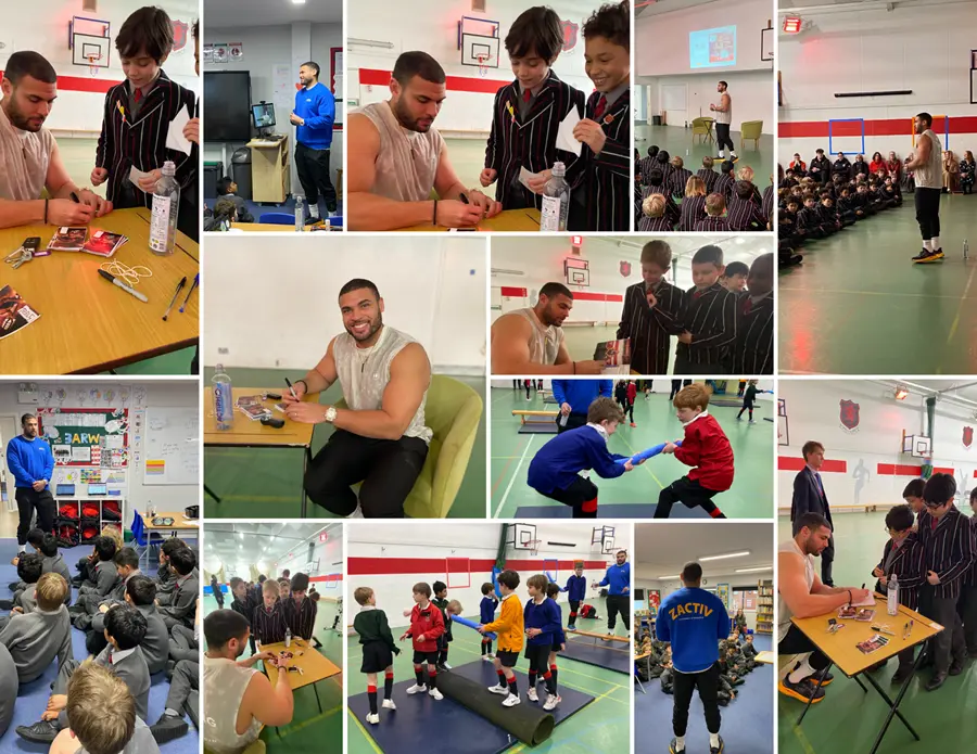 Britains Strongest Man with Students