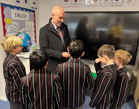 Mr Forbes with Students