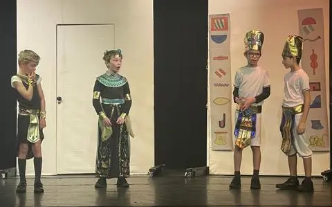 boys in mummy costumes