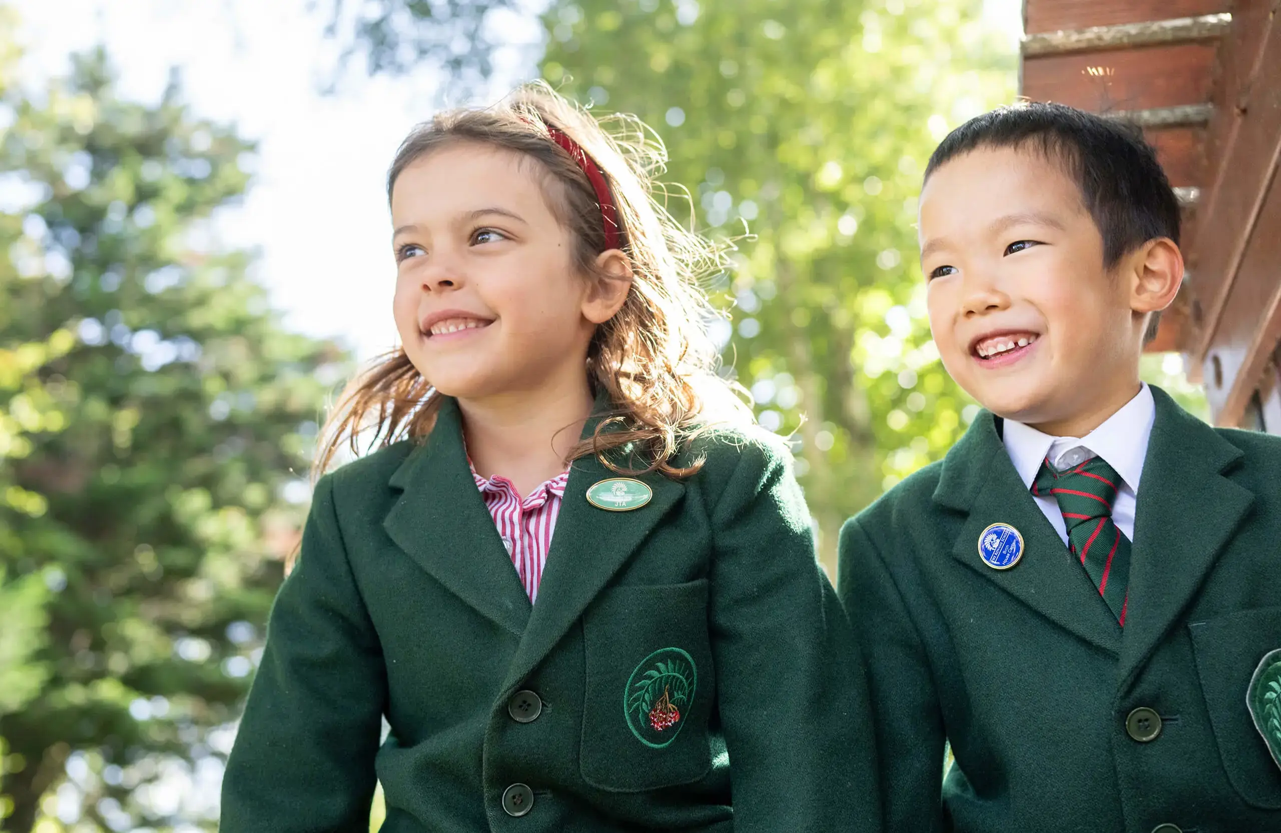 Pupils in the school grounds