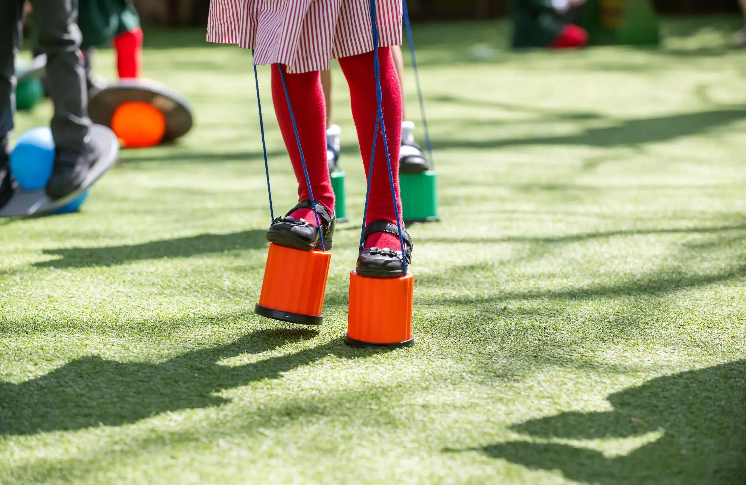 Student playing outside