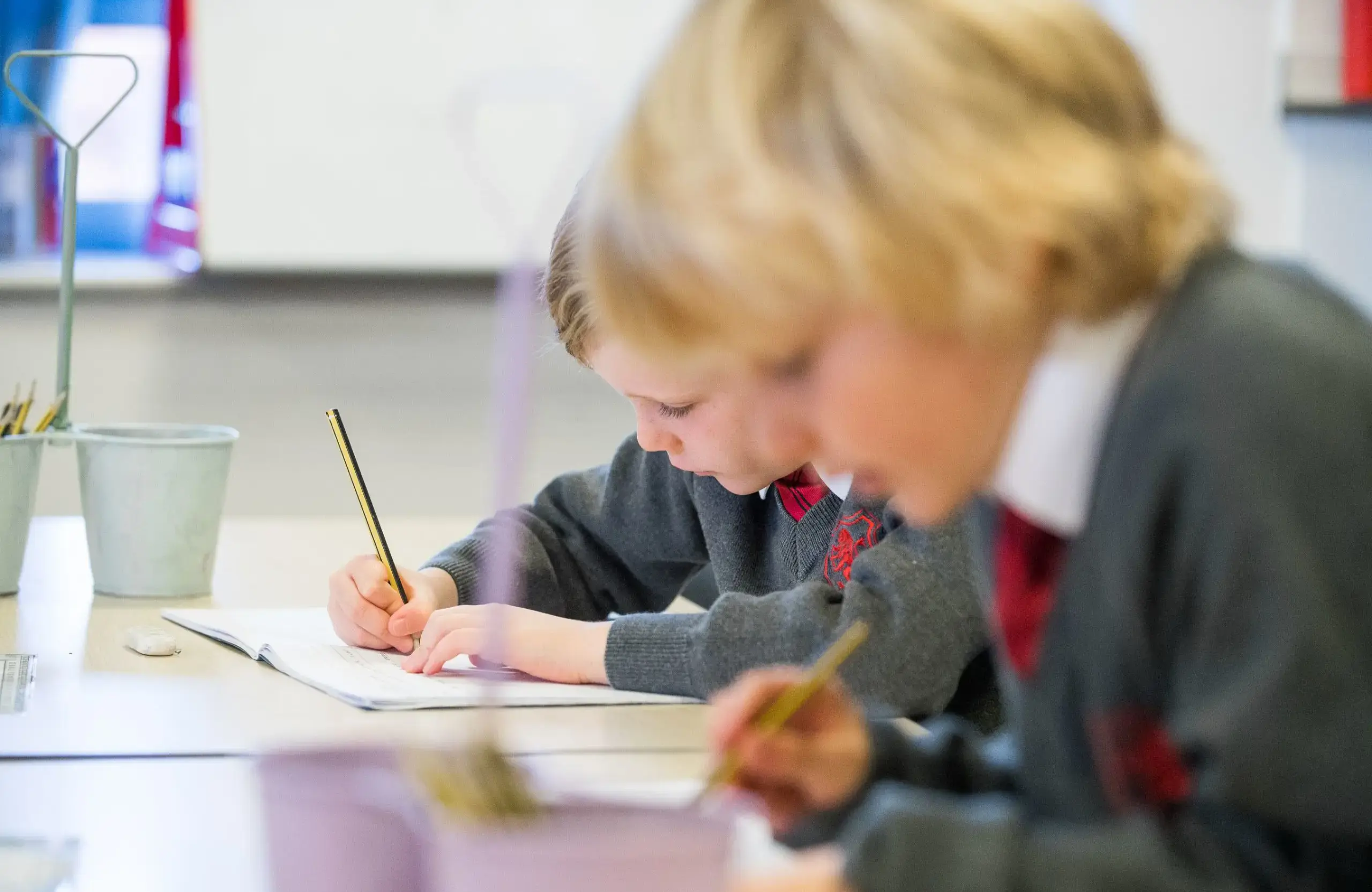 Students doing classwork