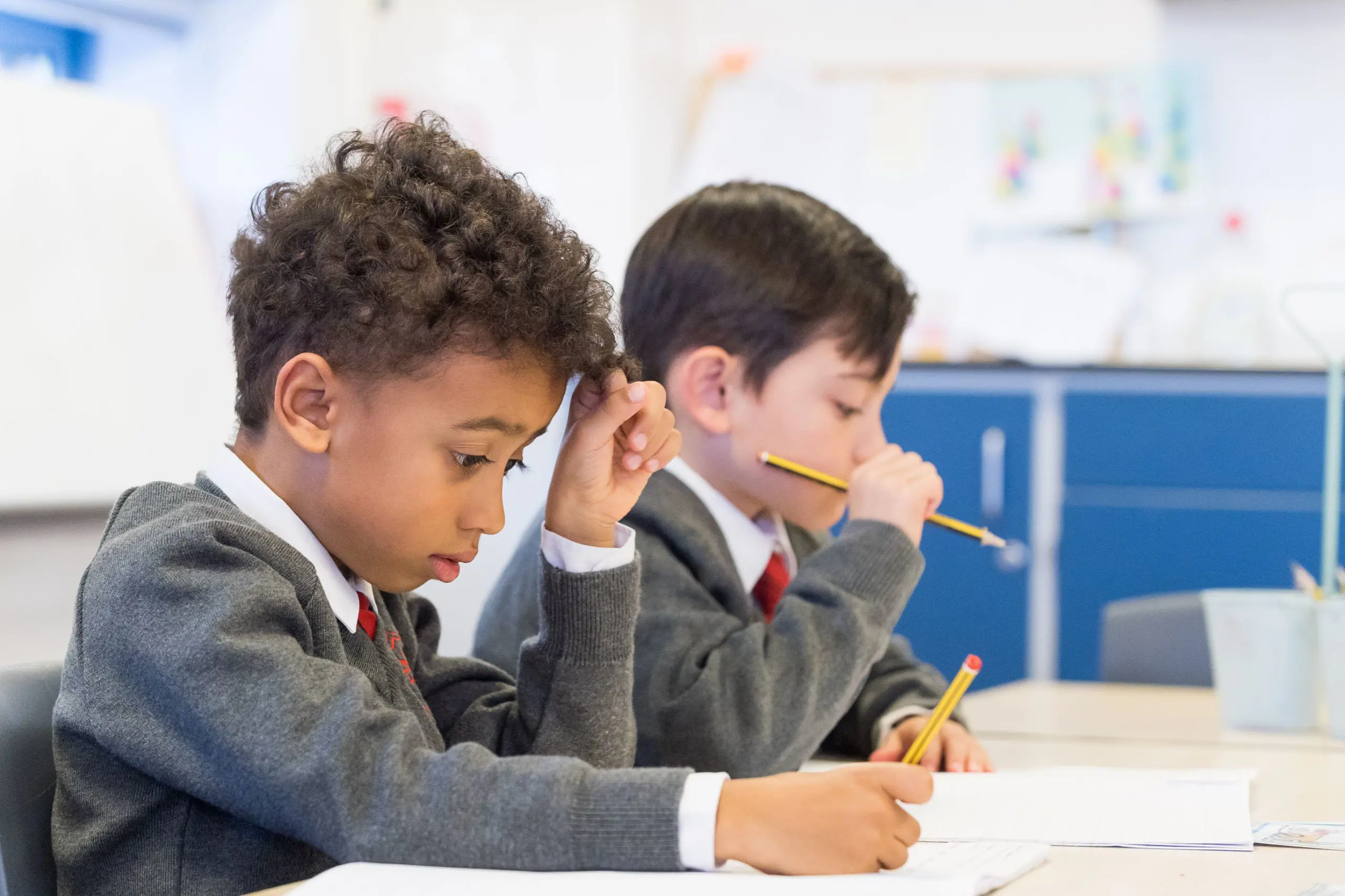 Students doing classwork