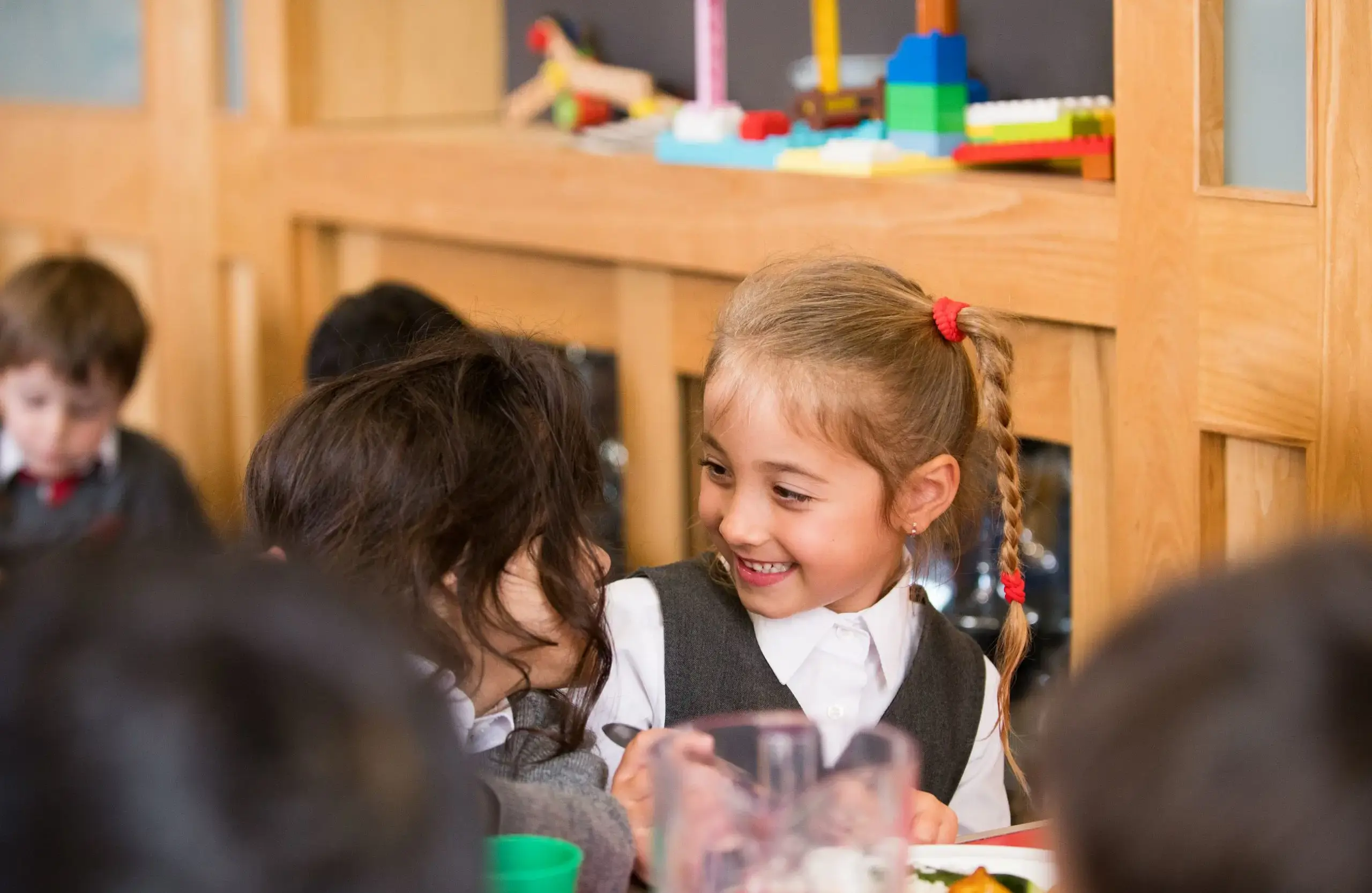 Students enjoying their meals together