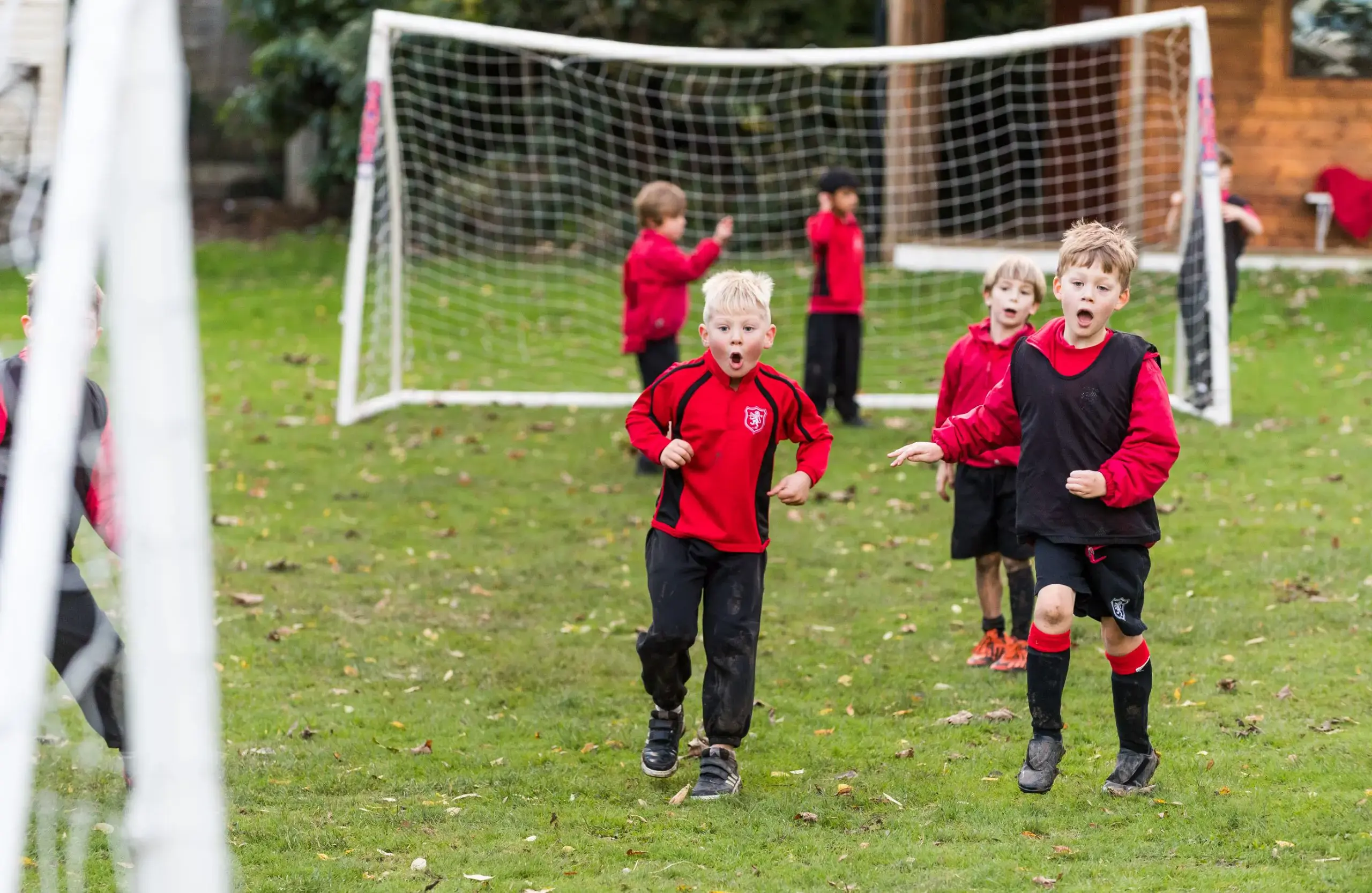Students playing football
