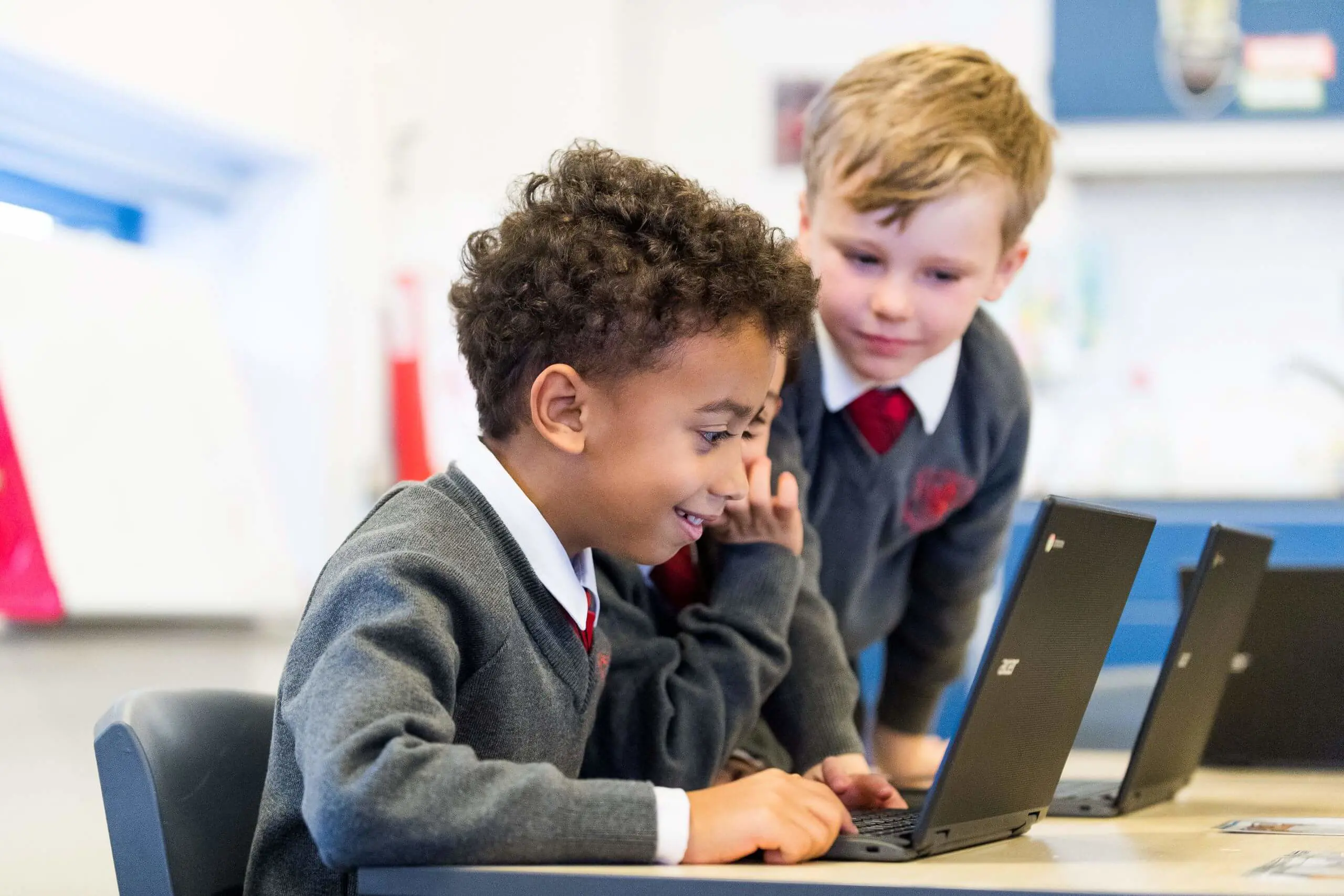 Shrewsbury House Pre-Prep Student Working on Laptop in a lesson