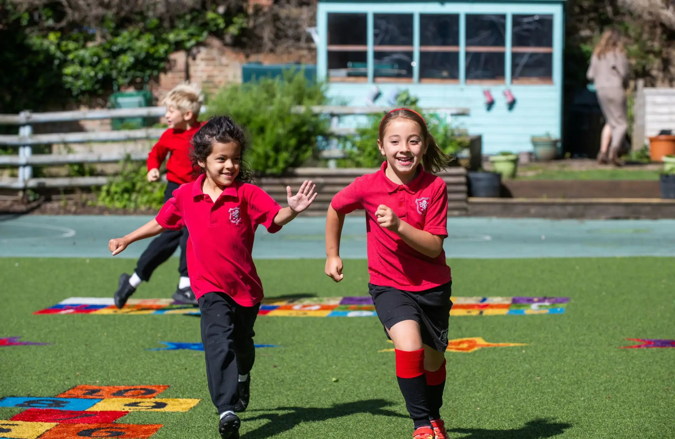 Shrewsbury House Pre-Prep students playing Tag in the playground