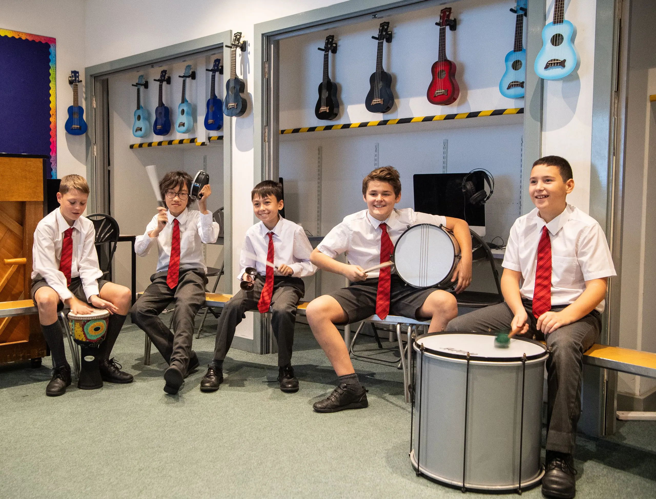 Shrewsbury Students in Music Room