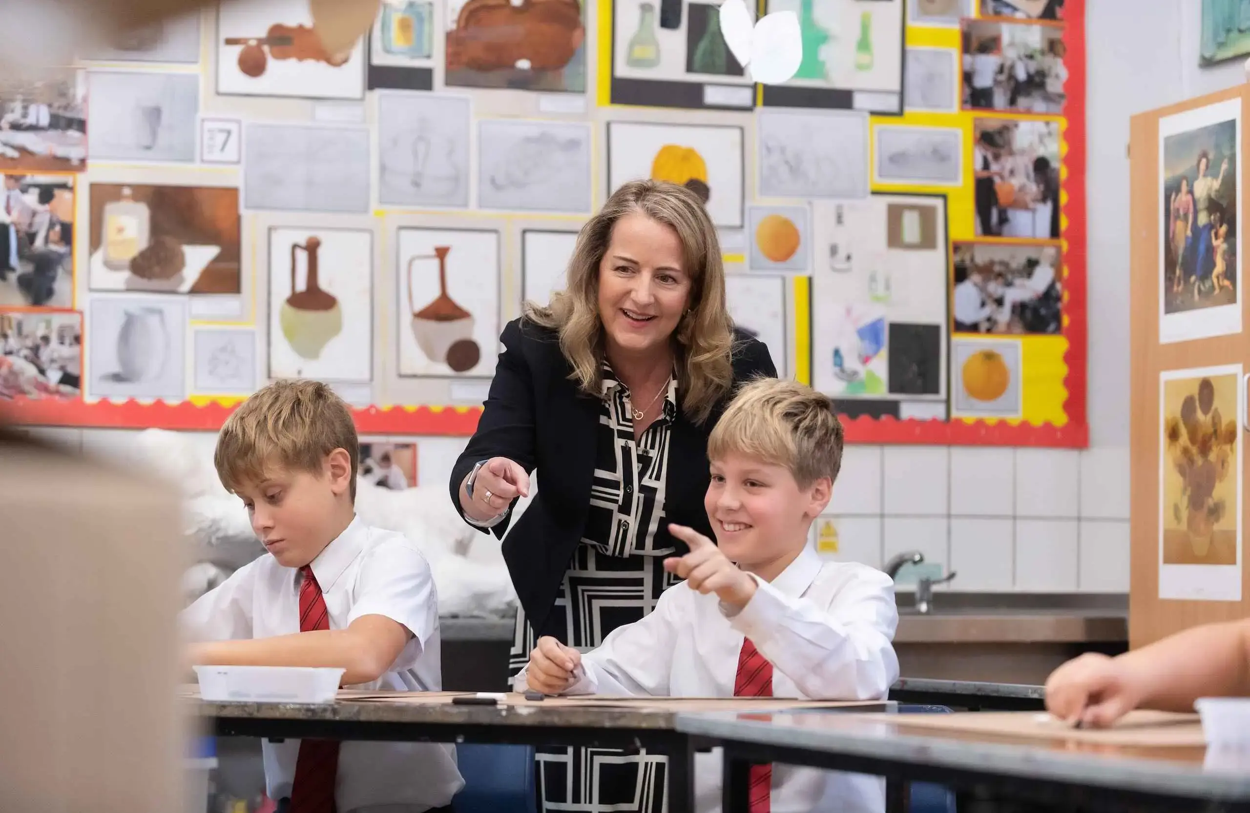 Shrewsbury Prep head with students