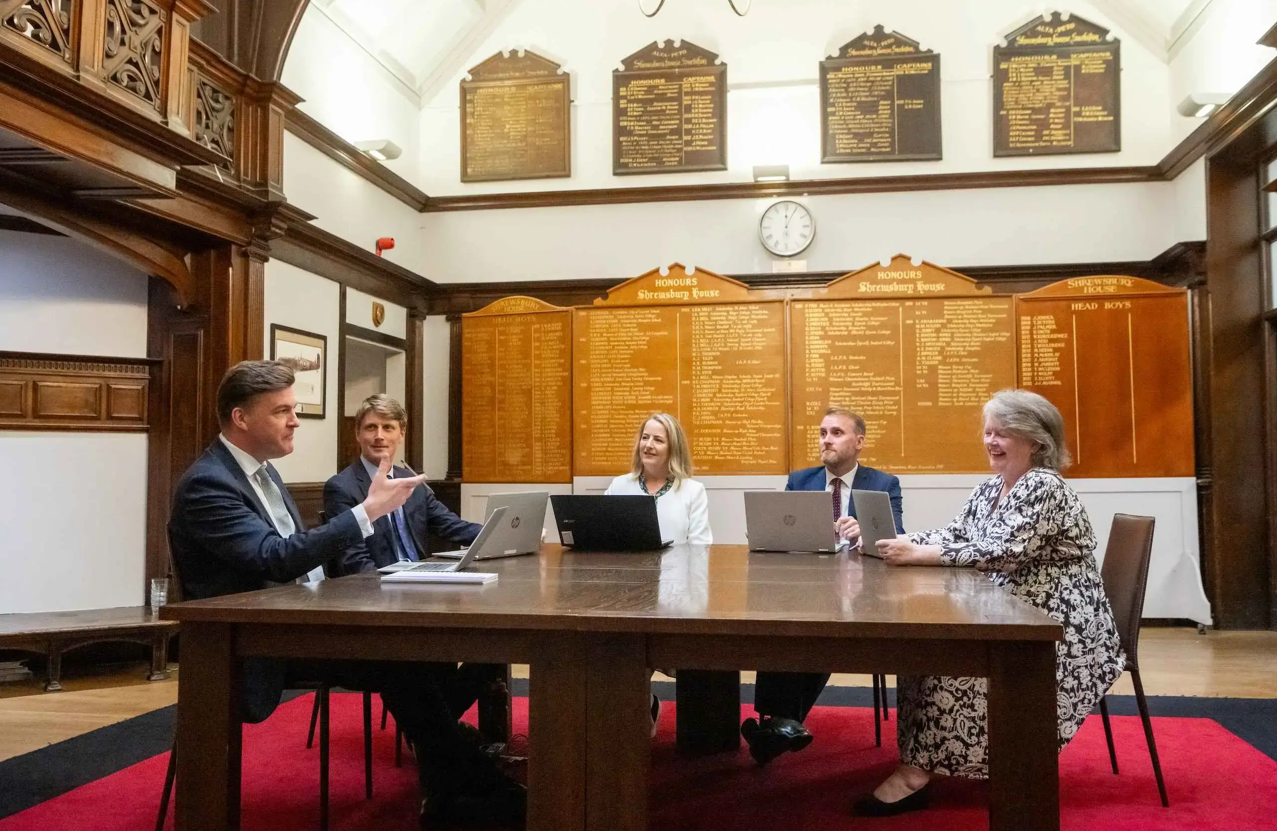 Shrewsbury House Trust governors at a table