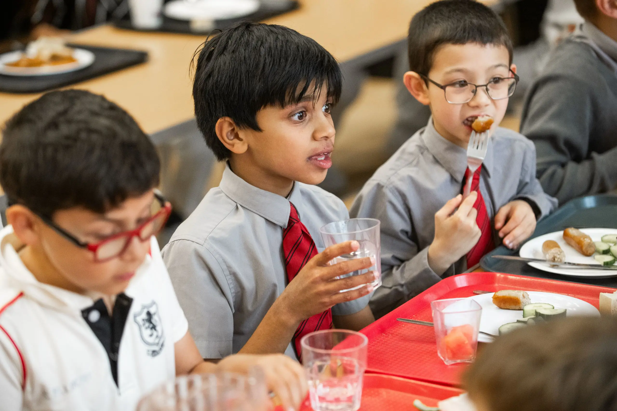 Students Enjoying Lunch Together