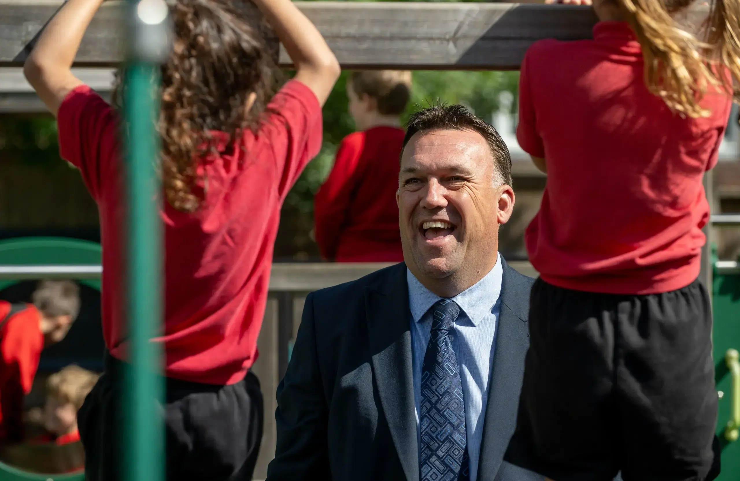 SHPP head with students