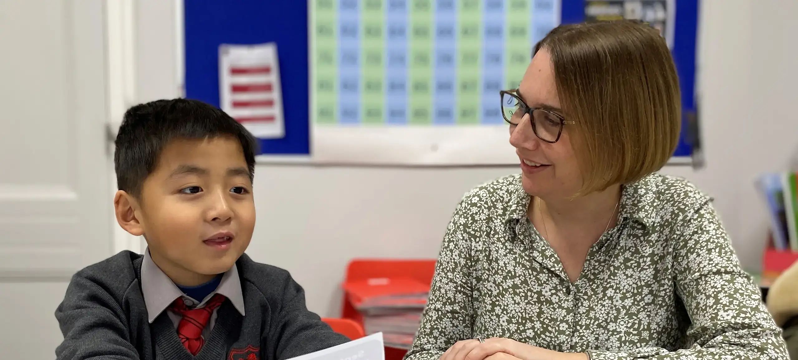 Teacher with prep student