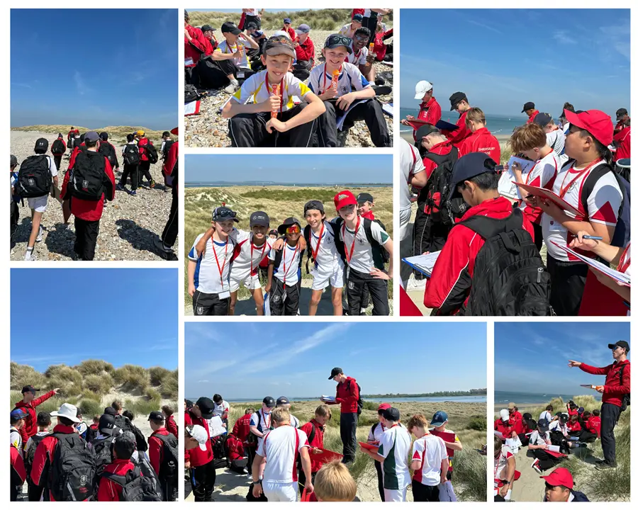 Students doing field work in West Wittering