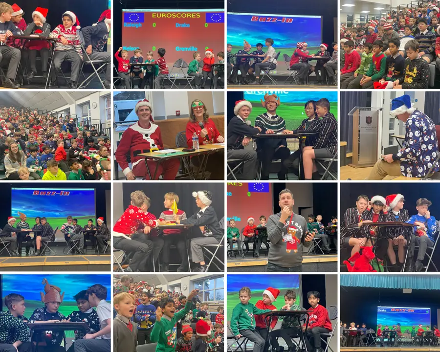 Boys competing in Quiz Competition